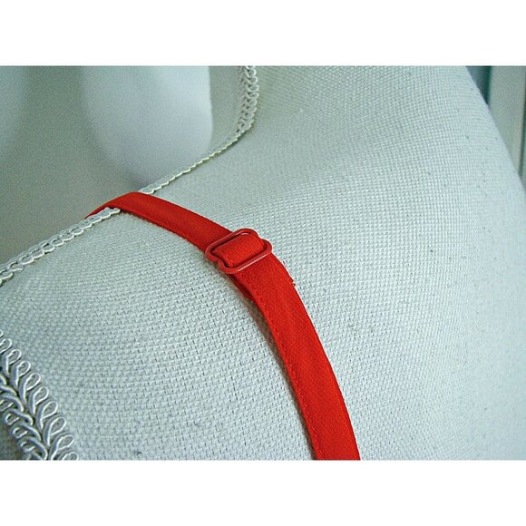 Torrid Bright Coral Orange Zipper Front Thin Strap Tank Top Flare Bottom Sz 0 L - Picture 5 of 12